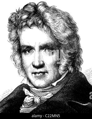 L'amélioration de l'image numérique de Friedrich Wilhelm Bessel, 1784 - 1846, astronome, portrait, illustration historique, 1880 Banque D'Images