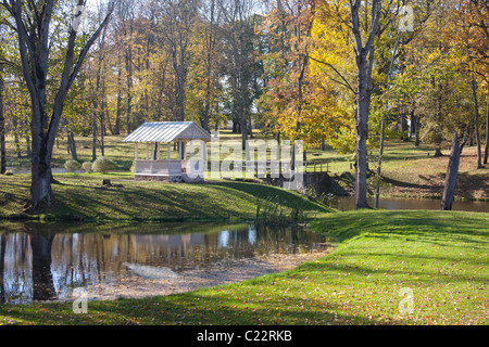 Luke Manor Park et à l'automne, du comté de Tartu, Estonie Banque D'Images