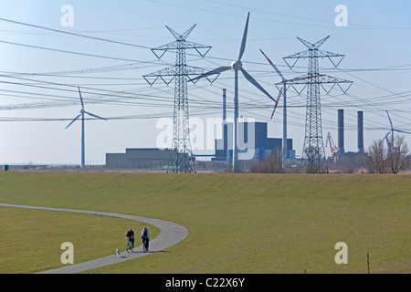 Centrale nucléaire à Brunsbuettel, Schleswig-Holstein, Allemagne Banque D'Images