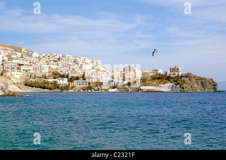 La région de Vaporia, dans Hermoupolis, capitale de l'île de Syros et la province de Cyclades dans la mer Égée centrale. Banque D'Images