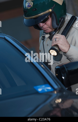 Nightwatch patrolman avec torche Banque D'Images