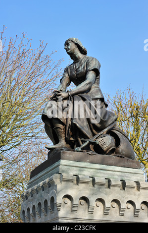 Statue de Jeanne d'Arc / Jeanne d'Arc à Le Crotoy, Baie de Somme, Picardie, France Banque D'Images