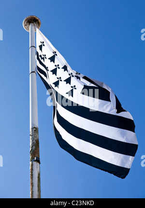 Drapeau Breton de la Bretagne, France, Europe Banque D'Images