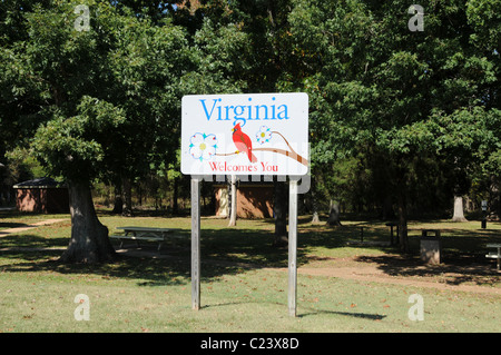 Virgina vous accueille à la Fairfax Virginie Interstate 66 Aire de repos Banque D'Images