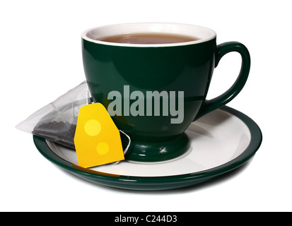 Tasse de thé isolé sur fond blanc Banque D'Images