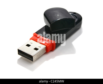 Lecteur flash USB isolé sur fond blanc Banque D'Images