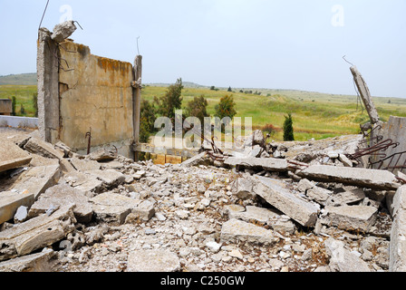 Les bâtiments projetés à l'intérieur de la zone frontière dans les négociations israélo-syriennes Banque D'Images