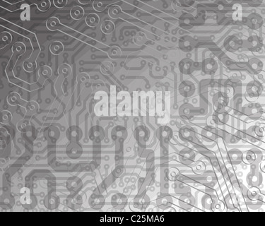 Monochrome abstrait arrière-plan high-tech - illustration Banque D'Images