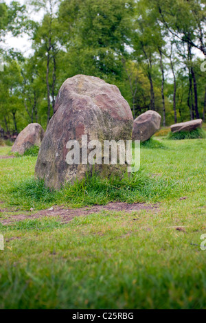 Neuf femmes stone circle, Stanton Moor, Derbyshire, Angleterre Banque D'Images