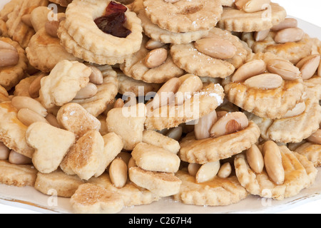 Des pâtisseries aux amandes close up Banque D'Images