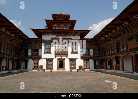 Cour de la Dzong, Trashiyangtse, Orient Bhoutan Banque D'Images