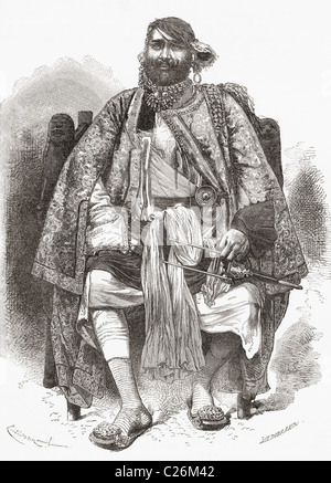 Rana Bhagwant Singh, 1823 à 1873. Règle de la TCA de Dholpur state de 1836 à 1873 au Rajasthan, Inde. Banque D'Images