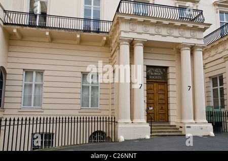 La Société royale entrée 7 Carlton House Terrace, Westminster London UK Banque D'Images