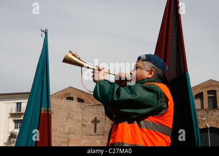 Procession carnaval célébrations dans la rue via Nazionale, à Rome, Italie Banque D'Images