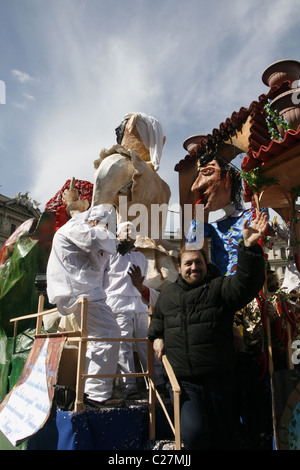 Procession carnaval célébrations dans la rue via Nazionale, à Rome, Italie Banque D'Images