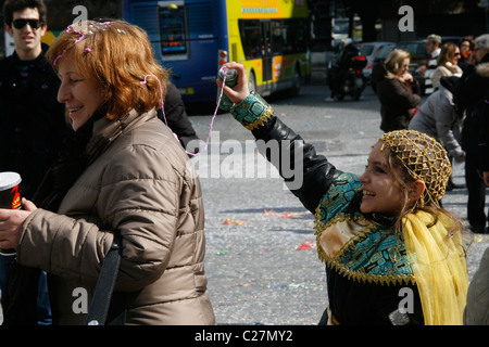 Procession carnaval célébrations dans la rue via Nazionale, à Rome, Italie Banque D'Images