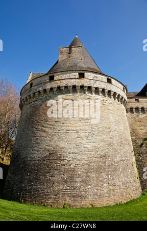 Tourelle au château des Rohan, Pontivy, Morbihan, Bretagne, France, Europe Banque D'Images