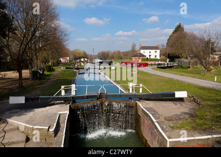 D'écluses sur le canal près de Langley Mill'Erewash, Derbyshire, England, GB, le Royaume-Uni, l'Union européenne, de l'Europe Banque D'Images