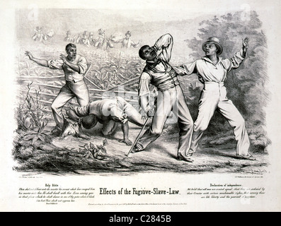 Effets de la Fugitive Slave Law. Les esclaves en sont chassés et abattus. Banque D'Images