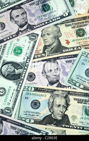 Dollar, dollars, argent, billets de banque américains Banque D'Images