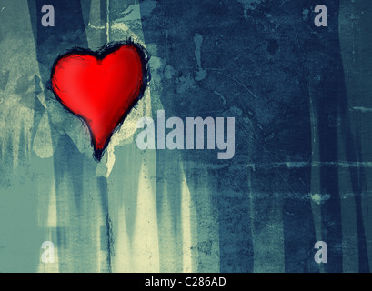 Grunge style love valentines hearth définition Banque D'Images