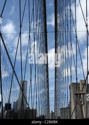 Pont de Brooklyn, New York City, USA Banque D'Images