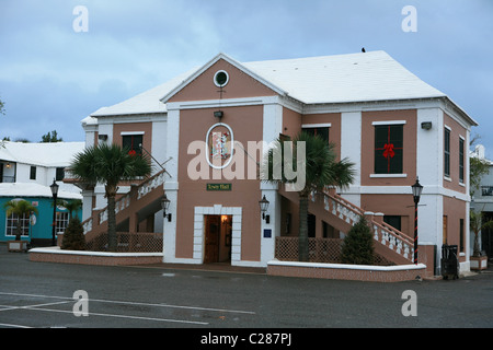 Armoiries bermudien sur l'Hôtel de Ville St Georges Banque D'Images