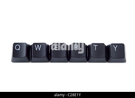 Aide QWERTY énoncées avec les touches du clavier noir Banque D'Images