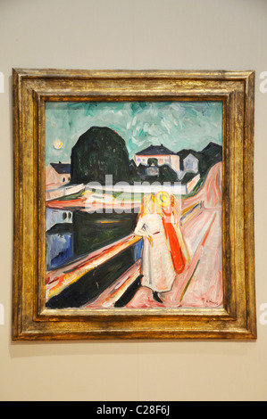 Les filles sur la jetée d'Edvard Munch, 1904 Banque D'Images
