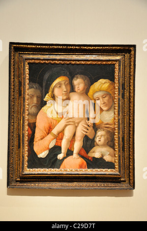 Vierge à l'enfant avec Joseph, Elizabeth, et Jean le Baptiste d'Andrea Mantegna Banque D'Images