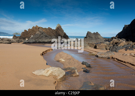 Plage de Laga, Barcelos, Bizkaia, Espagne Banque D'Images