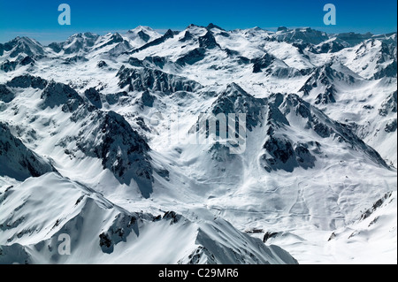 Panorama depuis le Pic du Midi de Bigorre, Hautes Pyrenees, France Banque D'Images