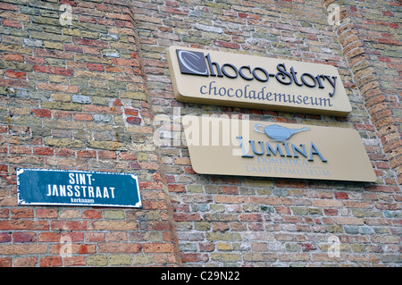 Bruges, Belgique - Huis de Croon Museum - Musée du chocolat et musée de l'éclairage Banque D'Images