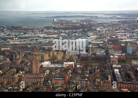 Vue de Boston's Haut de le restaurant Hub, dans le Prudential Tower Banque D'Images