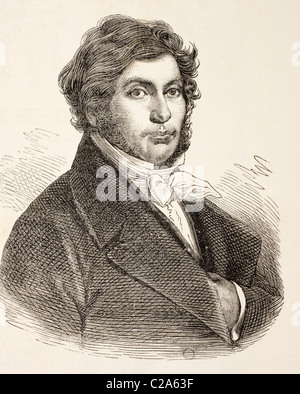 Jean-François Champollion, 1790 - 1832. Érudit classique français, philologue, orientaliste et decipherer de hiéroglyphe égyptien Banque D'Images