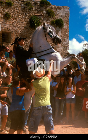 El Jaleo Menorquina horse festival Monte Toro Es Mercadal, l'île de Minorque, Iles Baléares, Espagne Banque D'Images