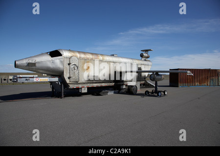 Pour utiliser l'avion de rebut des exercices d'incendie à l'aéroport de Keflavik, Islande Banque D'Images