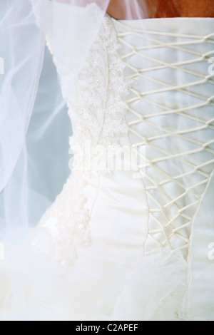 Close-up of woman's back en corset Banque D'Images