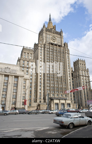 Ministère des affaires étrangères, l'un des gratte-ciel de Moscou dans le style stalinien, Moscou, Russie Banque D'Images