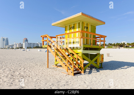 Lifeguard hut, South Beach, Miami Banque D'Images