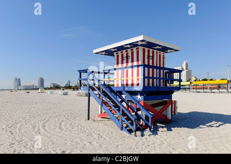 Lifeguard hut, South Beach, Miami Banque D'Images