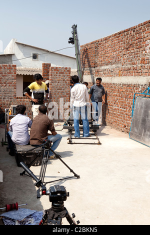 Jimmy Jib grue caméra utilisé sur un lieu de tournage de film l'Inde Maharashtra Mumbai Banque D'Images