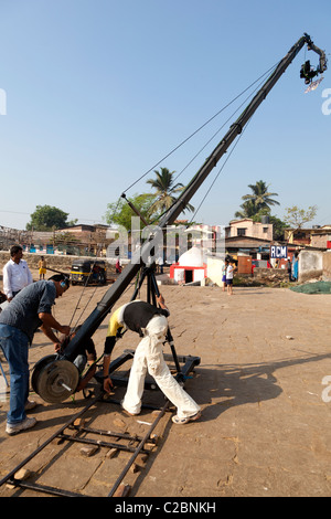 Jimmy Jib grue caméra utilisé sur un lieu de tournage de film l'Inde Maharashtra Mumbai Banque D'Images