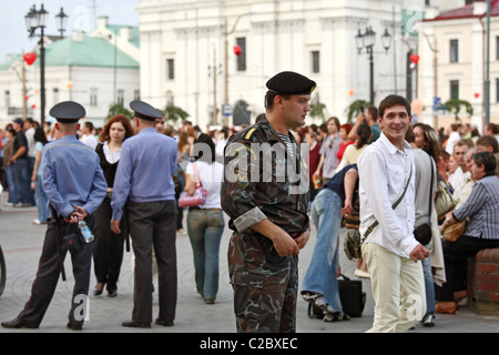 Un grand événement dans le Sovetskaya Square, Hrodna, Bélarus Banque D'Images