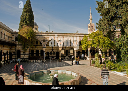 Azam Ottoman Palace Maison Ancienne Ville Damas Syrie Banque D'Images