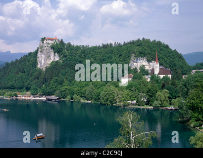 Le lac de Bled Gorenjska Slovénie Banque D'Images