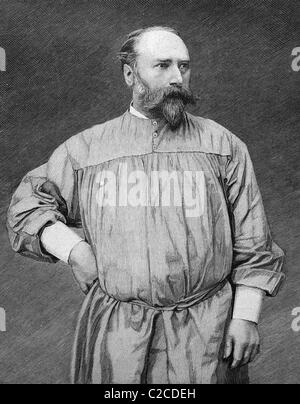 Le Dr Johann Georg Mezger, 1831 - 1901, médecin Hollandais et fondateur de massage classique, illustration historique vers 1893 Banque D'Images