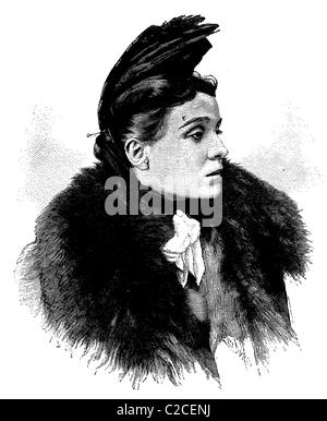 Eleonora Duse, 1858 - 1924, l'actrice italienne, illustration historique vers 1893 Banque D'Images