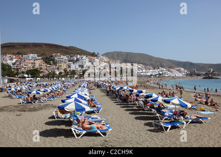 Playa de las Vistas, à Los Cristianos, île des Canaries Tenerife, Espagne Banque D'Images