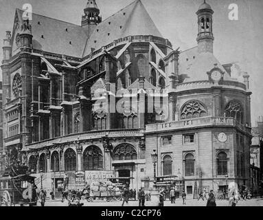 L'un des premiers autotypes de Saint Eustache, Paris, France, photographie historique, 1884 Banque D'Images